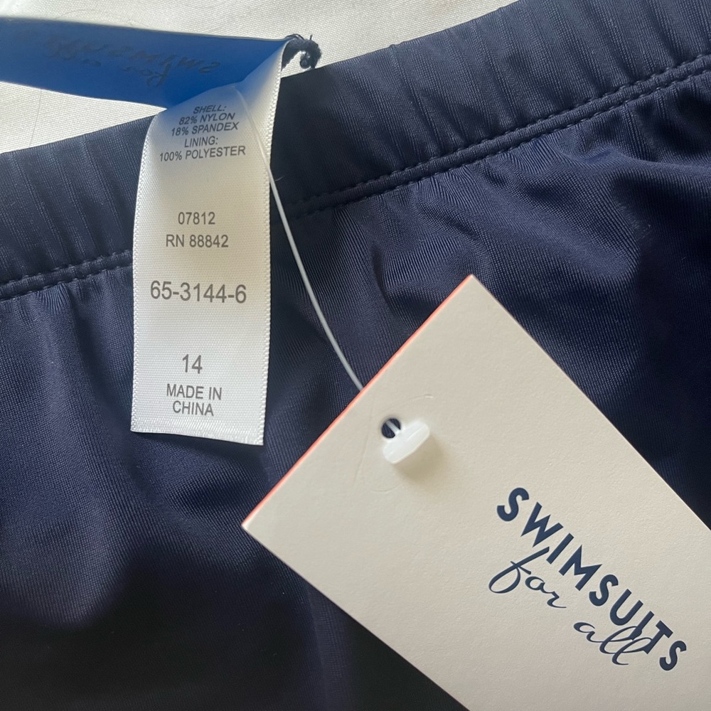 NWT! Navy blue swim skirt bottom Size 14